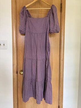 GAP Lavender Tiered Maxi Dress on/off shoulder size Small Tall